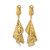 14K Two-Tone Gold Hollow Polished & Diamond-Cut Post Omega Dangle Earrings, 55 mm - View 2