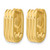 14K Yellow Gold Polished / Grooved Hinged Huggie Hoop Earrings, 17.25 mm - View 2