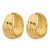 14K Yellow Gold Polished/Grooved Round Huggie Hoop Earrings, 14.5 mm - View 4