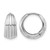 Rhodium-Plated 14K White Gold Polished/Grooved Round Huggie Hoop Earrings, 14.5 mm