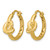 14K Yellow Gold Hollow Polished Hollow Knot Round Hoop Earrings, 21 mm - View 2