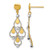 Rhodium-Plated 14K Two-Tone Gold Polished / Diamond-Cut Chandelier Dangle Earrings, 39 mm