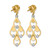 Rhodium-Plated 14K Two-Tone Gold Polished / Diamond-Cut Chandelier Dangle Earrings, 39 mm - View 4