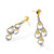 Rhodium-Plated 14K Two-Tone Gold Polished / Diamond-Cut Chandelier Dangle Earrings, 39 mm - View 6