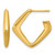 14K Yellow Gold Hollow Polished Hollow J-Hoop Post Earrings, 22.5 mm