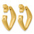 14K Yellow Gold Hollow Polished Hollow J-Hoop Post Earrings, 22.5 mm - View 4