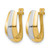 14K Yellow Gold Hollow with Rhodium Polished Hinged Hoop Earrings, 15.5 mm - View 2