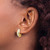 14K Yellow Gold Hollow with Rhodium Polished Hinged Hoop Earrings, 15.5 mm - View 3