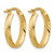 14K Yellow Gold Polished and Grooved Oval Hoop Earrings, 21.25 mm - View 4