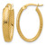 14K Yellow Gold Polished and Grooved Oval Hoop Earrings, 24.75 mm