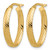 14K Yellow Gold Polished and Grooved Oval Hoop Earrings, 24.75 mm - View 2