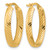 14K Yellow Gold Polished and Grooved Oval Hoop Earrings, 24.75 mm - View 4