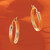14K Yellow Gold Polished and Grooved Oval Hoop Earrings, 24.75 mm - View 6