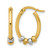 14K Two-Tone Gold Polished with Beads Oval Hoop Earrings, 18 mm