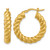14K Yellow Gold Polished and Twisted Round Hoop Earrings, 23 mm
