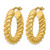 14K Yellow Gold Polished and Twisted Round Hoop Earrings, 23 mm - View 2