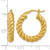 14K Yellow Gold Polished and Twisted Round Hoop Earrings, 23 mm - View 5