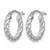 14K Yellow Gold with White Rhodium-Plated Polished/Twisted Round Hoop Earrings, 15 mm - View 2