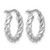14K Yellow Gold with White Rhodium-Plated Polished/Twisted Round Hoop Earrings, 15 mm - View 4