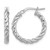14K Yellow Gold with White Rhodium-Plated Polished/Twisted Round Hoop Earrings, 20 mm
