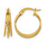14K Yellow Gold Polished 3-Row Round Hoop Earrings, 18 mm
