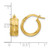 14K Yellow Gold Polished and Satin Round Hoop Earrings, 10 mm - View 5