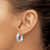 Rhodium-Plated 14K White Gold Polished and Satin Round Hoop Earrings, 15 mm - View 3