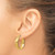 14K Yellow Gold Polished and Satin Round Hoop Earrings, 20 mm - View 3