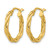 14K Yellow Gold Polished Twisted Round Hoop Earrings, 20 mm - View 2