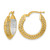 Rhodium-Plated 14K Two-Tone Gold Hollow Polished and Diamond-Cut Hoop Earrings, 20.75 mm