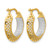 Rhodium-Plated 14K Two-Tone Gold Hollow Polished and Diamond-Cut Hoop Earrings, 20.75 mm - View 4
