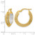 Rhodium-Plated 14K Two-Tone Gold Hollow Polished and Diamond-Cut Hoop Earrings, 20.75 mm - View 5