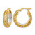 Rhodium-Plated 14K Two-Tone Gold Hollow Polished and Diamond-Cut Hoop Earrings, 19.5 mm