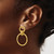 14K Yellow Gold Polished and Twisted Circles Dangle Earrings, 35.85 mm - View 3