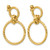 14K Yellow Gold Polished and Twisted Circles Dangle Earrings, 35.85 mm - View 4