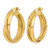 14K Yellow Gold Polished and Textured Round Hoop Earrings, 24.2 mm - View 2