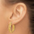 14K Yellow Gold Polished and Textured Round Hoop Earrings, 24.2 mm - View 3