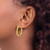 14K Yellow Gold Polished and Twisted Round Hoop Earrings, 25 mm - View 3