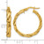 14K Yellow Gold Polished and Twisted Round Hoop Earrings, 25 mm - View 5