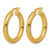 14K Yellow Gold Hollow Polished Patterned Round Hoop Earrings, 30 mm - View 2