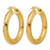 14K Yellow Gold Hollow Polished Patterned Round Hoop Earrings, 30 mm - View 4