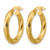 14K Yellow Gold Polished and Diamond-Cut Round Hoop Earrings, 21 mm - View 2