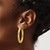 14K Yellow Gold Polished Patterned Oval Hoop Earrings, 36.35 mm - View 3