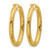 14K Yellow Gold Polished Patterned Oval Hoop Earrings, 36.35 mm - View 4