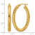 14K Yellow Gold Polished Patterned Oval Hoop Earrings, 36.35 mm - View 5