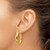 14K Yellow Gold Hollow Polished and Diamond-Cut Oval Hoop Earrings, 30.9 mm - View 3