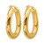 14K Yellow Gold Hollow Polished and Diamond-Cut Oval Hoop Earrings, 30.9 mm - View 4
