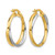 14K Two-Tone Gold with Rhodium Polished Twist Round Hoop Earrings, 24 mm - View 4