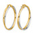 14K Two-Tone Gold with Rhodium Polished Twist Round Hoop Earrings, 35 mm - View 4