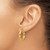 14K Yellow Gold Hollow Polished Patterned Round Hoop Earrings, 22 mm - View 3
